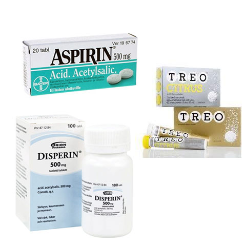 Ацетилсалициловая кислота: Аспирин, Дисперин, Трео (Aspirin, Disperin, Treo)
