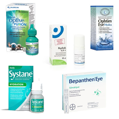 Лекарства с содержанием гуалуроната: Bepanthen Eye, Hyabak, Ophtim Eye, Optive Fusion, Systane Hydration